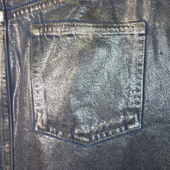 PILCRO DENIUM SKIRT METALLIC FINISH WOMENS SIZE 10 NWT - Picture 6 of 7